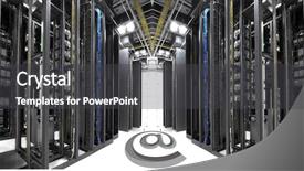  Presentation with servers - Presentation design enhanced with intel - shot of network cables background and a dark gray colored foreground