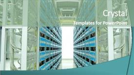  Presentation with servers - Audience pleasing PPT theme consisting of intel - shot of network cables backdrop and a seafoam green colored foreground