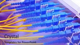  Presentation with data center - Cool new presentation theme with intel - shot of network cables backdrop and a  colored foreground