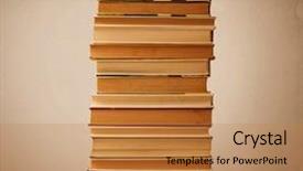  Presentation with stack books - Presentation with inteligence - stack of old books background and a coral colored foreground