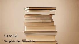  Presentation with stack of old books - Presentation consisting of inteligence - stack of old books background and a  colored foreground