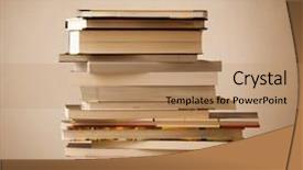  Presentation with stack of old books - Presentation design with inteligence - stack of old books background and a  colored foreground