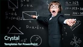  Presentation with educational - Beautiful presentation theme featuring inteligenta emotionala - smart schoolboy in black suit backdrop and a wine colored foreground