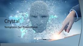  Presentation with artificial intelligence - Presentation theme consisting of intellect - artificial intelligence and future technologies background and a light blue colored foreground