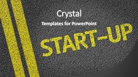  Presentation with road - Audience pleasing slide deck consisting of intellectual capital - start-up written on the road backdrop and a dark gray colored foreground