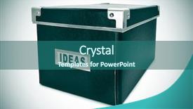  Presentation with index card - Slide deck with intellectual property - black cardboard storage box background and a ocean colored foreground