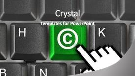  Presentation with keyboard - Theme featuring intellectual property - computer keyboard with copyright symbol background and a dark gray colored foreground