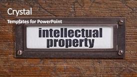  Presentation with cabinet - Colorful theme enhanced with intellectual property - file cabinet label backdrop and a tawny brown colored foreground