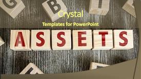  Presentation with assets - Slide set with intellectual property - wooden blocks with the text background and a violet colored foreground