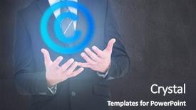  Presentation with room - Cool new slides with intellectual property law - businessman gesturing with his hands backdrop and a dark gray colored foreground