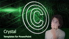  Presentation with intellectual property law - Theme with intellectual property law - composite image of copyright symbol background and a tawny brown colored foreground