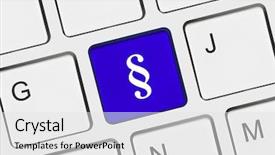  Presentation with key - Beautiful PPT theme featuring intellectual property law - computer keyboard with paragraph key backdrop and a white colored foreground