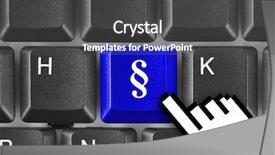  Presentation with key - Cool new slides with intellectual property law - computer keyboard with paragraph key backdrop and a dark gray colored foreground