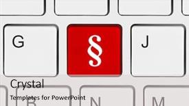  Presentation with key - Audience pleasing PPT theme consisting of intellectual property law - computer keyboard with paragraph key backdrop and a light gray colored foreground