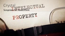  Presentation with property - Colorful presentation design enhanced with intellectual-property-phrase-written backdrop and a lemonade colored foreground