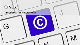  Presentation with intellectual property law - Colorful presentation theme enhanced with intellectual property law - computer keyboard with copyright symbol backdrop and a white colored foreground