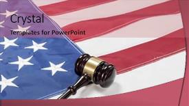  Presentation with intellectual property law - Beautiful theme featuring intellectual property law - gavel on the flag backdrop and a coral colored foreground