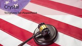  Presentation with international law - Beautiful PPT layouts featuring international trade law - gavel on the flag backdrop and a coral colored foreground