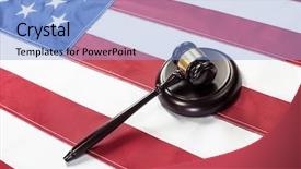  Presentation with property - Slide deck with business case property - gavel on the flag background and a light blue colored foreground