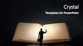  Presentation with old book - Audience pleasing presentation theme consisting of intellegenc - big old opened book backdrop and a  colored foreground