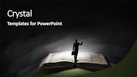  Presentation with holy quran old book - Cool new presentation theme with intellegenc - big old opened book backdrop and a  colored foreground