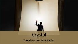  Presentation with feather and old book - Amazing presentation theme having intellegenc - big old opened book backdrop and a  colored foreground