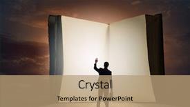  Presentation with feather and old book - PPT layouts consisting of intellegenc - big old opened book background and a  colored foreground