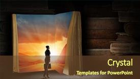  Presentation with old book - Theme featuring intellegenc - big old opened book background and a  colored foreground