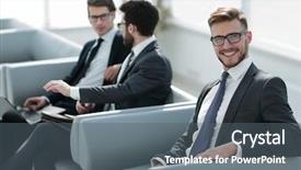  Presentation with successful - Theme featuring intelligence agency - close up successful business man background and a gray colored foreground