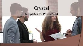  Presentation with creative - PPT theme having intelligence agency - creative business team standing background and a  colored foreground