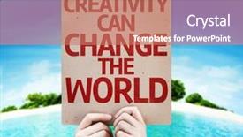  Presentation with change - Slides consisting of intelligence agency - creativity can change the world background and a coral colored foreground