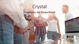  Presentation with handshake - PPT layouts consisting of intelligence agency - handshake of young designers background and a  colored foreground