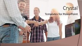  Presentation with handshake - Audience pleasing presentation consisting of intelligence agency - handshake of young designers backdrop and a  colored foreground