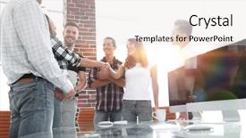  Presentation with handshake - Slides consisting of intelligence agency - handshake of young designers background and a  colored foreground