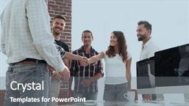  Presentation with client experience - Presentation theme consisting of intelligence agency - handshake of young designers background and a  colored foreground