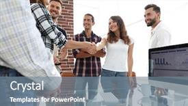  Presentation with handshake - PPT layouts consisting of intelligence agency - handshake of young designers background and a  colored foreground