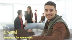  Presentation with intelligence - Slide set featuring intelligence agency - modern man in the background background and a  colored foreground