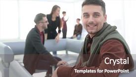  Presentation with intelligence - Amazing presentation theme having intelligence agency - modern man in the background backdrop and a tawny brown colored foreground