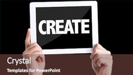  Presentation with create - Amazing presentation design having intelligence agency - tablet pc with text create backdrop and a tawny brown colored foreground