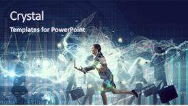  Presentation with business intelligence - Beautiful theme featuring intelligence artificielle - business on the move mixed backdrop and a navy blue colored foreground