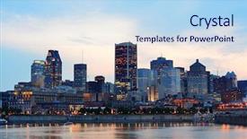  Presentation with city buildings - Amazing presentation having intelligence artificielle - montreal over river at sunset backdrop and a light blue colored foreground