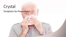  Presentation with pensioner - Colorful theme enhanced with intelligence artificielle - pensioner getting unwell backdrop and a white colored foreground