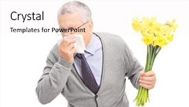  Presentation with sneezing - Beautiful PPT theme featuring intelligence artificielle - studio shot of a senior backdrop and a sky blue colored foreground