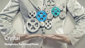  Presentation with hands holding - Audience pleasing slide deck consisting of intelligence brain function - close up image of businesswoman backdrop and a  colored foreground