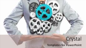 Presentation with holding hands - PPT layouts having intelligence brain function - close up image of businesswoman background and a  colored foreground