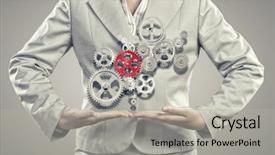  Presentation with hands holding - Beautiful theme featuring intelligence brain function - close up image of businesswoman backdrop and a  colored foreground