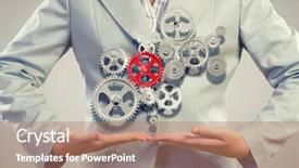  Presentation with holding hands - PPT theme consisting of hand hold japanese soup bowl isolated on white background background and a lemonade colored foreground