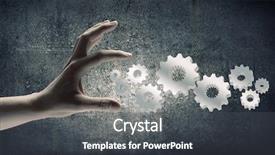  Presentation with mechanism - Slide set consisting of intelligence brain function - close up of businesswoman hand background and a dark gray colored foreground