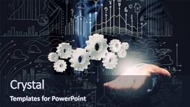  Presentation with gears - Slides consisting of intelligence brain function - close up of businesswoman holding background and a wine colored foreground