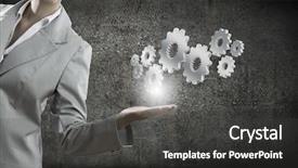  Presentation with intelligence - PPT layouts having intelligence brain function - close up of businesswoman holding background and a dark gray colored foreground